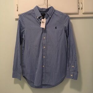 Ralph Lauren Kids Blue Striped Button Down Shirt